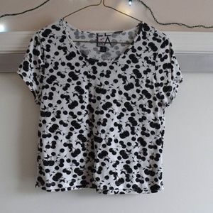 LIVING DOLL Black & White Cherry Crop Top | Size M